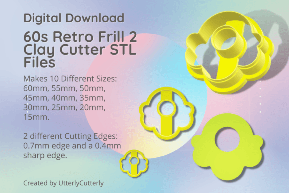 60s Retro Frill 2 Clay Cutter: Digital STL Files