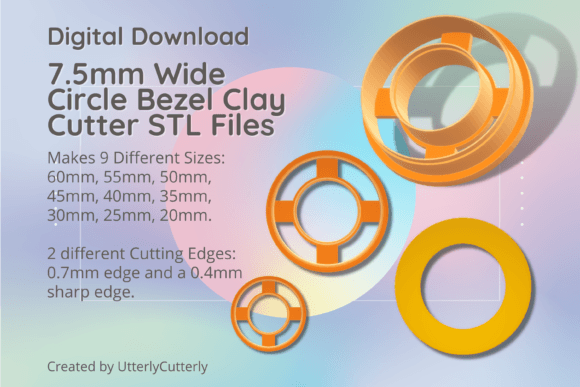 7.5mm Wide Circle Bezel Clay Cutter STL Files