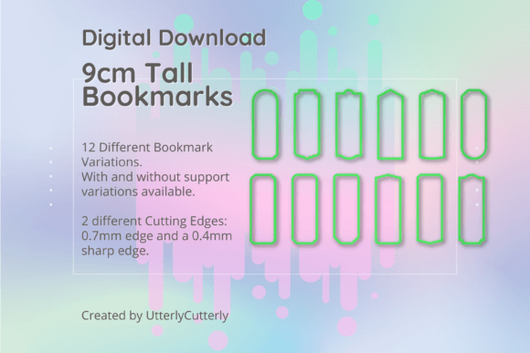 9cm Tall 3cm Wide Bookmark Clay Cutters