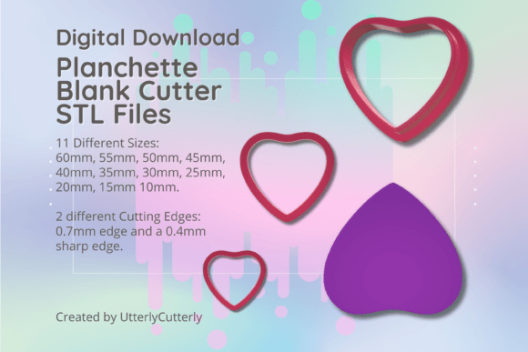 Blank Planchette Clay Cutter - Halloween: Digital STL Files for Custom Creations