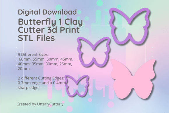 Butterfly 1 Clay Cutter - STL Digital Files for Modern Makers