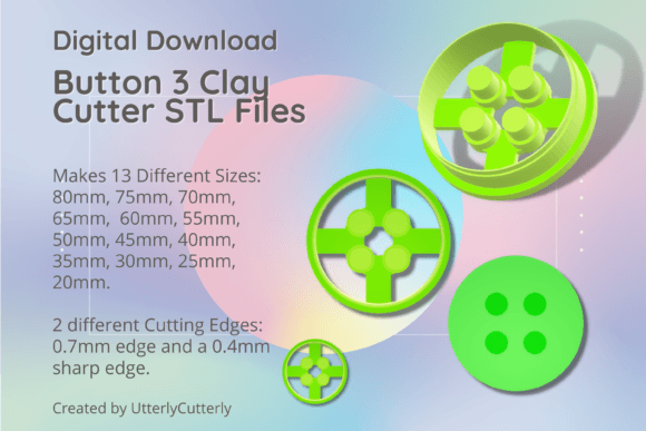 Button Shape 3 Clay Cutter - Crafter STL: Precision Tools for Modern Makers