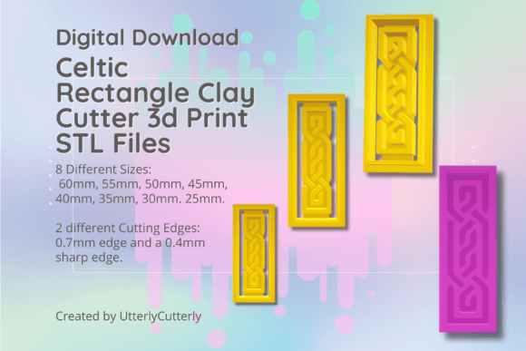 Celtic Rectangle 1 Knot Clay Cutter STL Files
