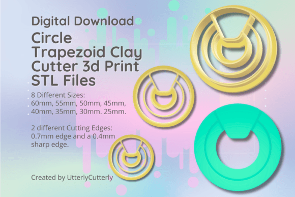 Circle Trapezoid Donut Clay Cutter STL Files