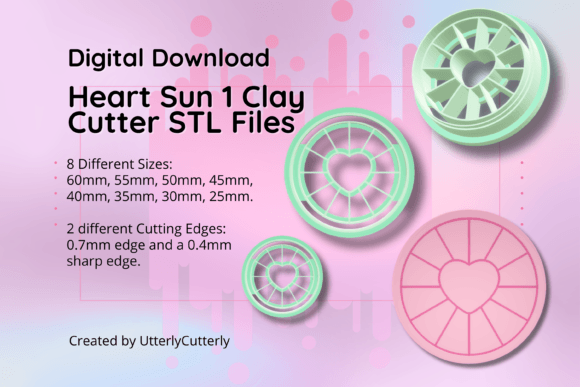 Clay Cutter STL File Heart Sun- Vale: Digital Design Evaluation