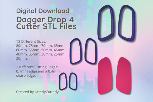 Dagger Drop 4 Clay Cutter - STL Digital: Precision Tools for Polymer Clay and Baking