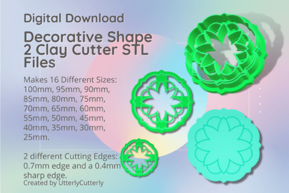 Decorative Shape 2 Clay Cutter: Ornate STL Bundle