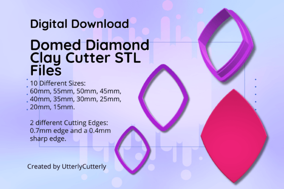 Discover the Versatility of Clay Cutter STL File Domed Diamond- Boho