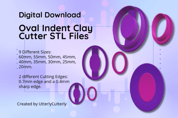 Discover the Versatility of Clay Cutter STL File Oval Indent- Boho E