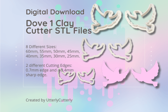 Dove 1 Clay Cutter - Jewelry Earring STL