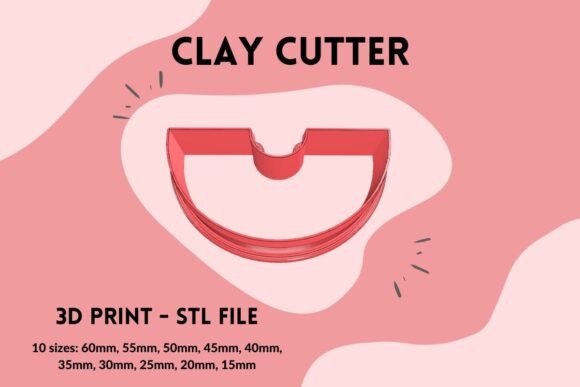 Elevate Your Earring Designs with the Half Circle Cutout 3D Printed Clay Cutter