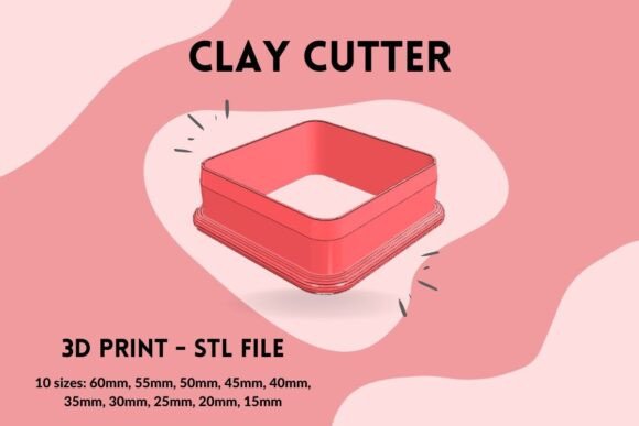 Elevate Your Earring Designs with the Rounded Square Clay Cutter 3D Print STL