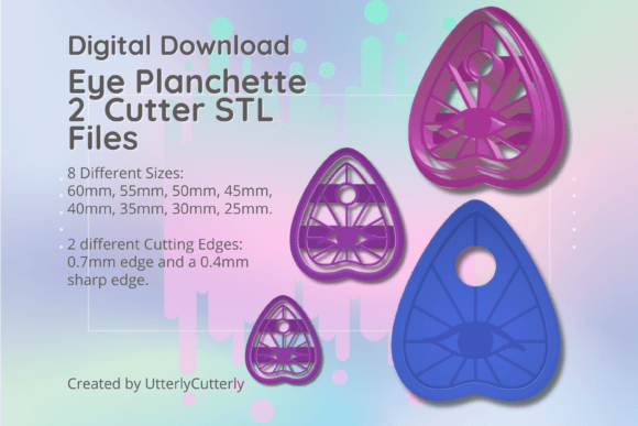 Eye Planchette 2 Clay Cutter - Halloween: Digital STL Files for Seasonal Crafting