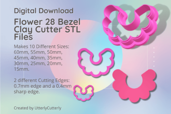 Flower 28 Clay Cutter Hoop STL Digital Guide