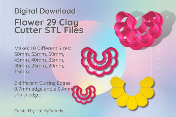 Flower 29 Clay Cutter: Hoop Floral Summer STL
