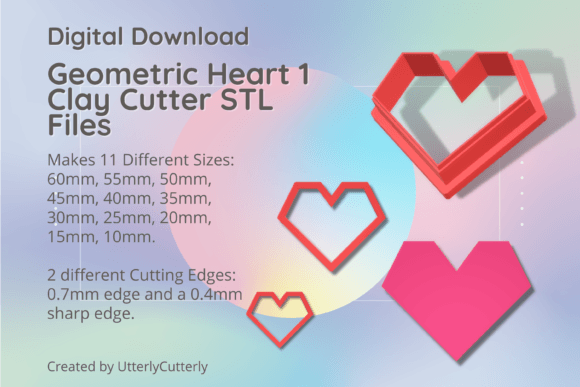 Geometric Heart 1 Clay Cutter STL