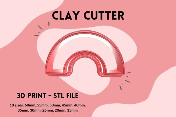 Half Circle Rainbow Clay Cutter 3D Print