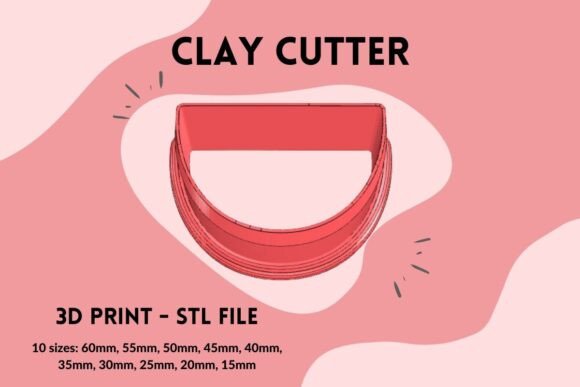 Half Oval Clay Cutter 3D Print STL