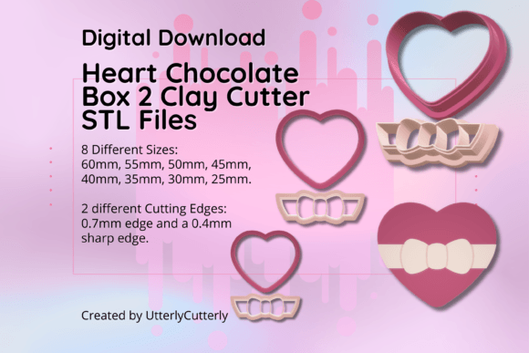 Heart Chocolate Box Clay Cutters for Creative Projects
