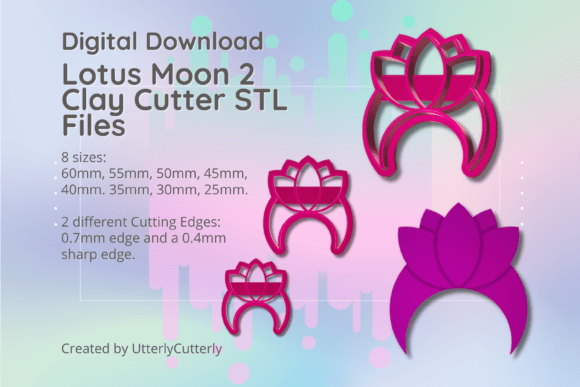 Lotus Moon 2 Clay Cutter - Celestial STL: Elevating Digital Craftsmanship