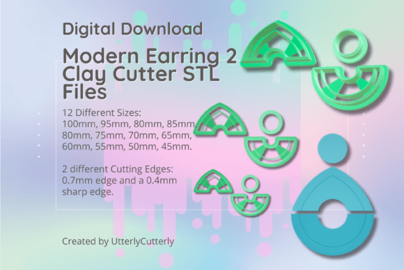 Modern Earring 2 Combo Clay Cutter - STL
