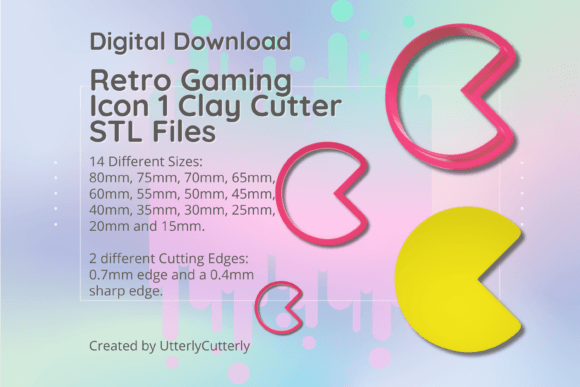 Retro Game Icon Clay Cutter: Digital STL Bundle