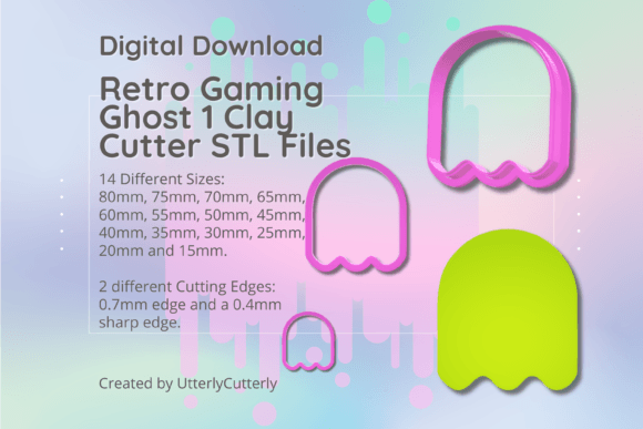 Retro Ghost Clay Cutter - Retro Game STL: Evaluating Digital Fabrication for Polymer Clay and Baking