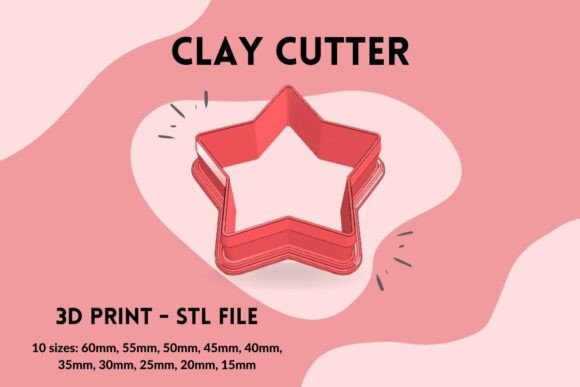 Sparkle and Shine with Star Clay Cutter Earring 3D Print STL