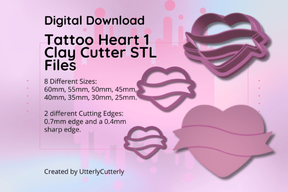 Unleash Your Creativity with the Clay Cutter STL File Heart Tattoo 1- Ear
