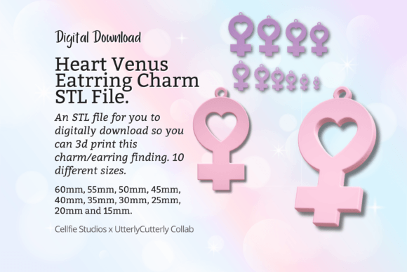 Venus Heart Earring Charm STL File: Bridging Digital Fabrication and Modern Jewellery Design
