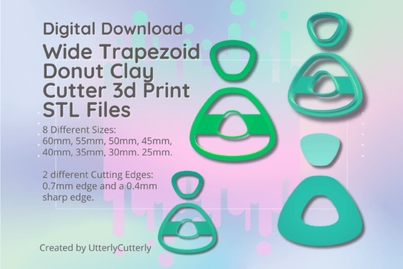 Wide Trapezoid Donut Clay Cutter STL Bundle